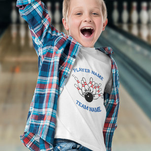 Anpassningsbar Kids Bowling Team Shirt - Strejka L T Shirt