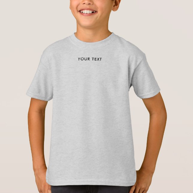 Anpassningsbar Kids Boys Simple Modern Small Font  T Shirt (Framsida)