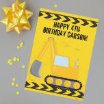 Anpassningsbar Kids Construction Fordon Grattis på Kort<br><div class="desc">anpassningsbar av coola-grävkort för Grattis på födelsedagen för ett barn som i kärlek bygger fordon i svart och gult. Roligt fordon är en liten pojke som kärlek bilar och lastbilar. Anpassa med namn i barn under "svartvitt" och "gult"-band.</div>