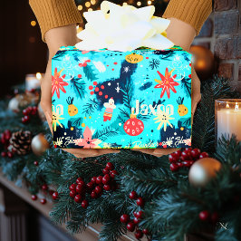 Anpassningsbar Kids jul med Snöflingor & Orantions Presentpapper