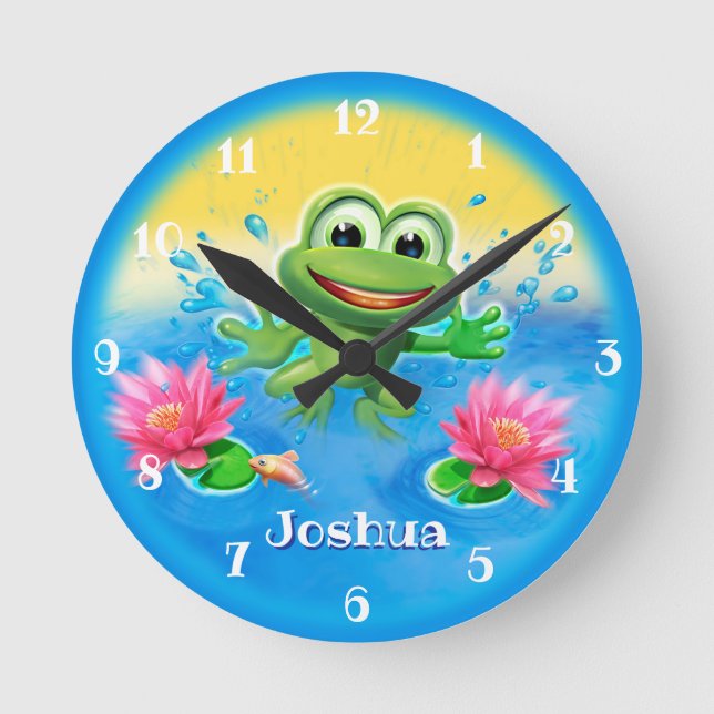 Anpassningsbar Kid's klocka Blekande groddesign. (Framsida)