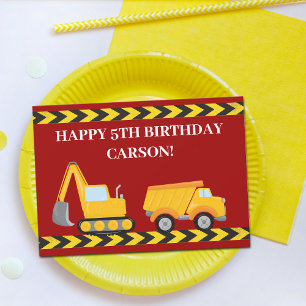 Anpassningsbar Kids Lastbil Red Boys Birthday Card