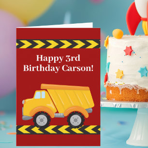 Anpassningsbar Kids Lastbil Red Boys Birthday Kort