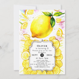 Anpassningsbar Kids Lemon Birthday Inbjudningar