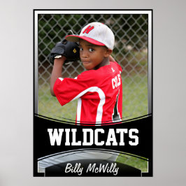 Anpassningsbar Kids Sports Photo, Namn och Team Po Poster