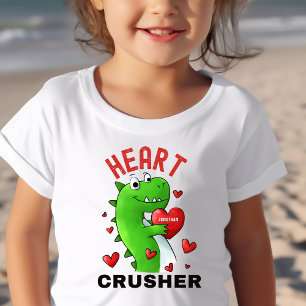 Anpassningsbar Kids Valentine Dinosaur Heart Crush T Shirt