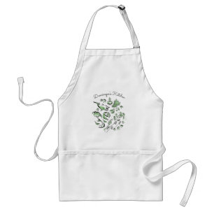 Anpassningsbar Kinas Cuisine Bläck Teckning Apron Förkläde