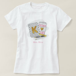 Anpassningsbar Kindergarten Teacher White Notebook T Shirt