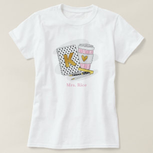 Anpassningsbar Kindergarten Teacher White Notebook T Shirt