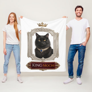 Anpassningsbar King Mochi Royal svart kattfilt Fleecefilt