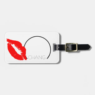 Anpassningsbar Kiss Läppar Black Red Lipstick Chan Bagagebricka