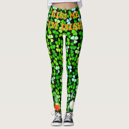 Anpassningsbar KISS ME Im IRISH St Patrick Gnomes  Leggings