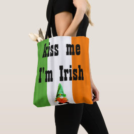 Anpassningsbar KISS ME Im IRISH St Patrick Gnomes  Tygkasse