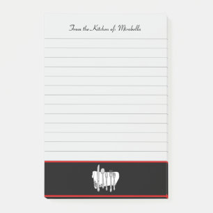 Anpassningsbar Kitchen Black Red Linted Post it No Post-it Block