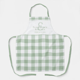 Anpassningsbar Kitchen Monogram Namn Gingham Check