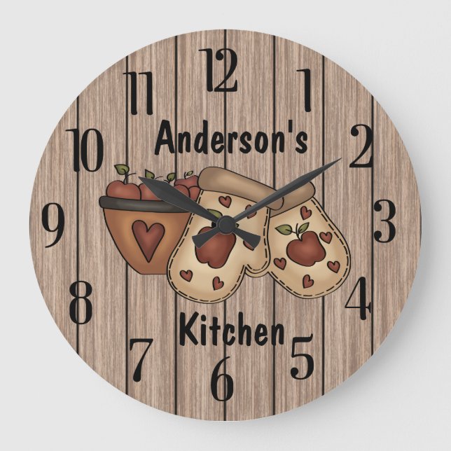 Anpassningsbar Kitchen Stor Klocka (Framsida)