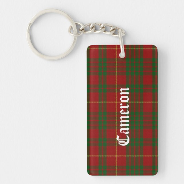 Anpassningsbar Klan Cameron Tartan PNyckelring (Framsidan)