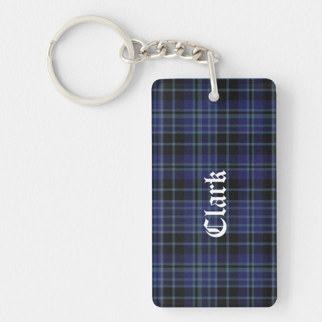 Anpassningsbar Klan Clark Tartan PNyckelring (Framsidan)