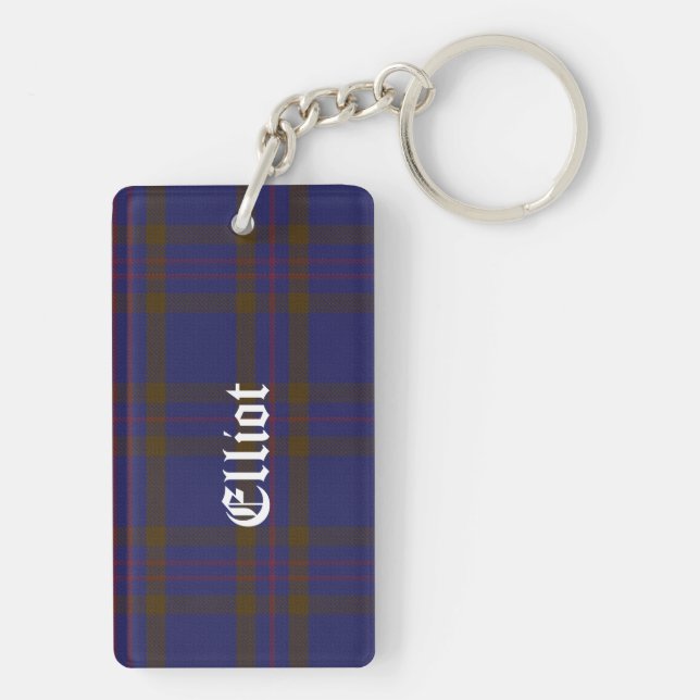 Anpassningsbar Klan Elliot Tartan P Nyckelring (Baksidan)