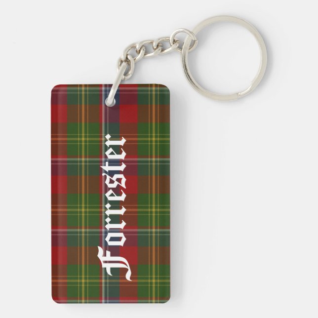 Anpassningsbar Klan Forrester Tartan PNyckelring (Baksidan)