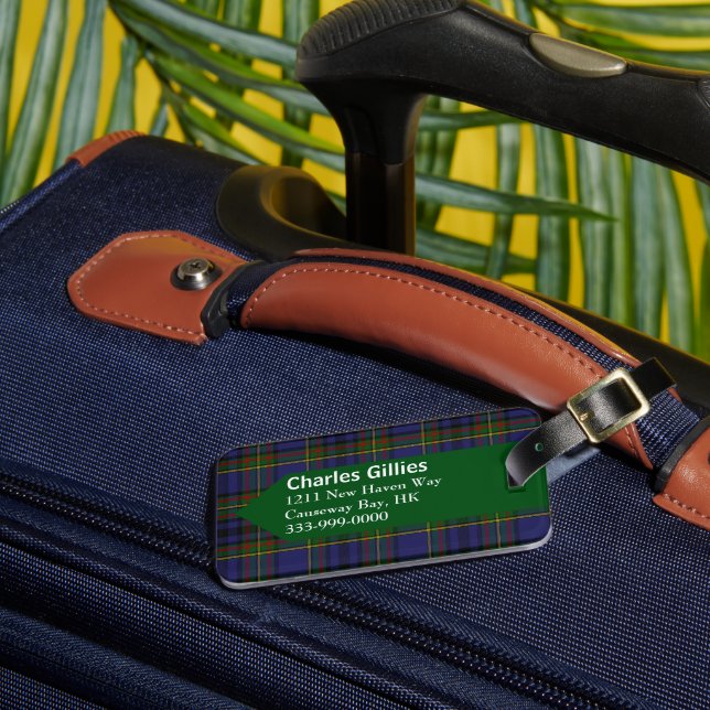 Anpassningsbar Klan Gillies Tartan Play Luggage Ta Bagagebricka (Framsida Insitu 3)