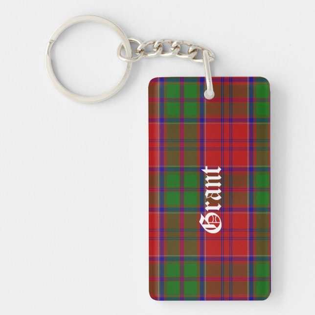 Anpassningsbar Klan Grant Tartan PNyckelring (Framsidan)