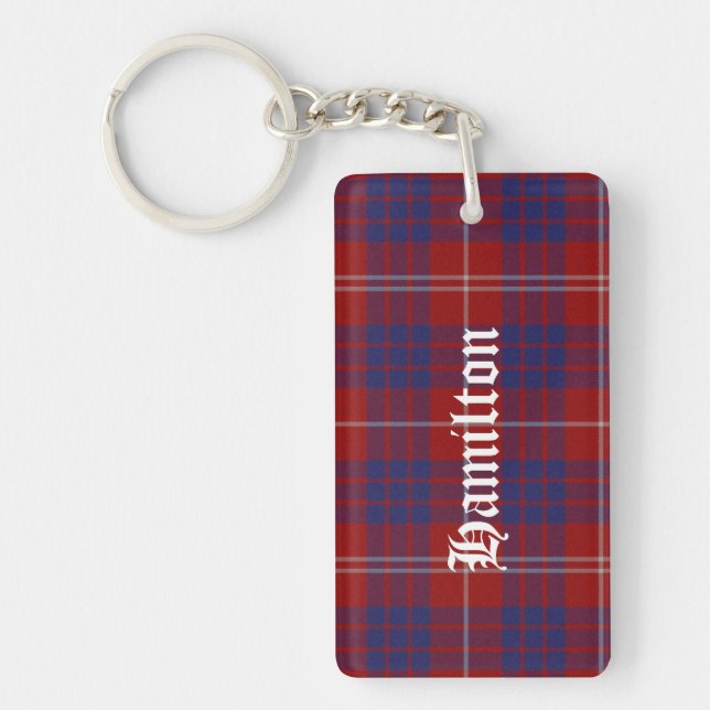 Anpassningsbar Klan Hamilton Tartan PNyckelring (Framsidan)