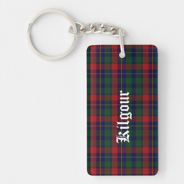 Anpassningsbar Klan Kilgour Tartan Play Nyckelring (Framsidan)