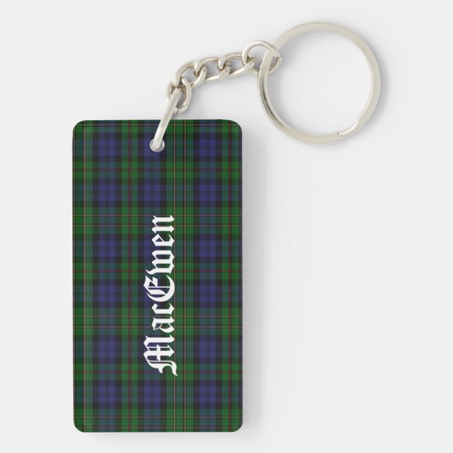 Anpassningsbar Klan MacEwen Tartan Play Nyckelring (Baksidan)