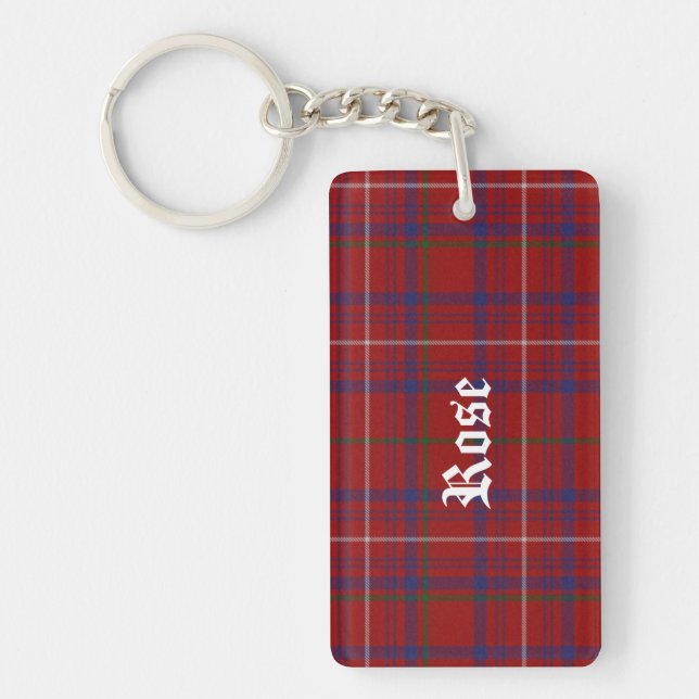 Anpassningsbar Klan Ro Tartan Play Nyckelring (Framsidan)