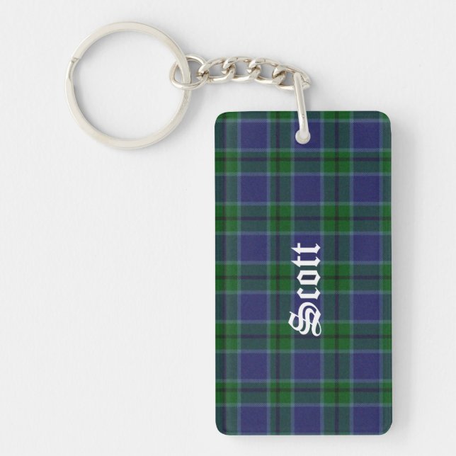 Anpassningsbar Klan Scott Tartan PNyckelring (Framsidan)