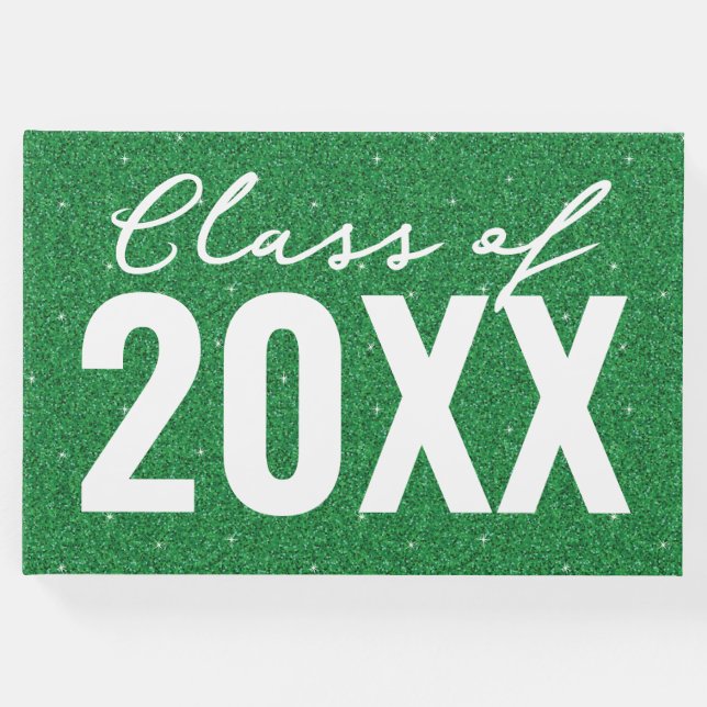 Anpassningsbar, klass År, Grönt Glitter Gästböcker (Framsida)