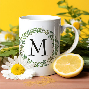 Anpassningsbar Klassisk Grönt Laurel Wand Löv Möns Kaffemugg