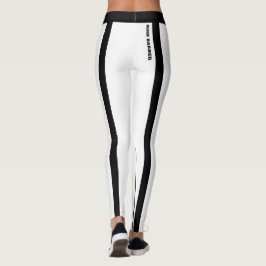 Anpassningsbar Klassisk vit och svart Rand Leggings