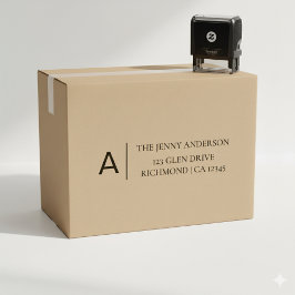 Anpassningsbar Klassiskt monogram - enkelt återvän Självfärgande Stämpel