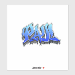 Anpassningsbar-Klipp "Paul" Graffiti Vinyl Sticker Klistermärken