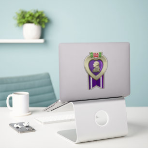 Anpassningsbar Klipp ut Lila Heart-medalvinyl Klistermärken