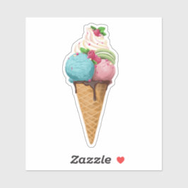 Anpassningsbar-Klipp vinyletikett Ice Cream. Klistermärken