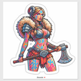 Anpassningsbar-Klipp vinyletikett: Warrior Woman Klistermärken