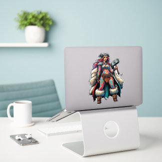 Anpassningsbar-Klipp vinyletikett: Warrior Woman Klistermärken