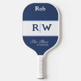 Anpassningsbar Klubb Namn Monogrammed vit marin bl