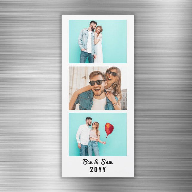 Anpassningsbar Knutfotolänteffenergilagnet (Custom Couple Photo Booth Strip Fridge Magnet
)
