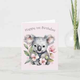 Anpassningsbar Koala Bear Birthday Card Helgkort