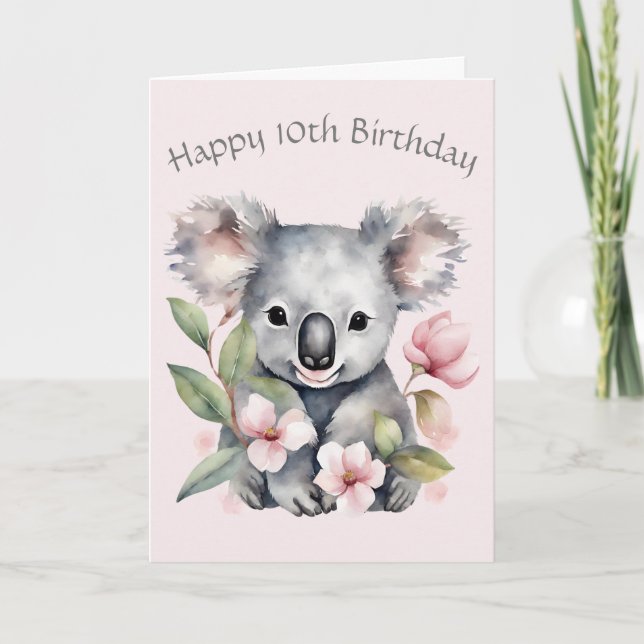 Anpassningsbar Koala Bear Birthday Card Tack Kort (Framsida)