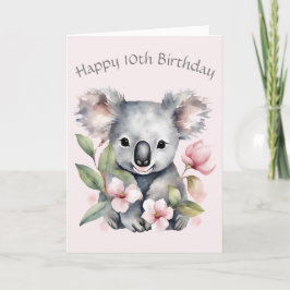 Anpassningsbar Koala Bear Birthday Card Tack Kort