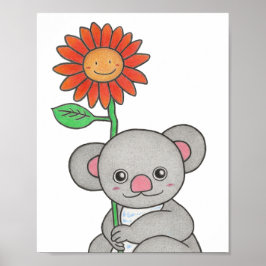 Anpassningsbar koala med blomma poster