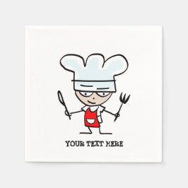 Anpassningsbar kock tecknad pappra party napkins pappersservett