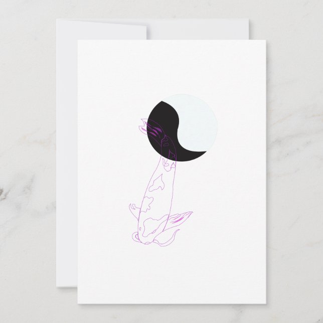 Anpassningsbar Koi-fish Minimalism Greeting Card Julkort (Framsida)