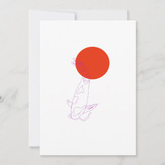 Anpassningsbar Koi-fish Minimalism Greeting Card Julkort