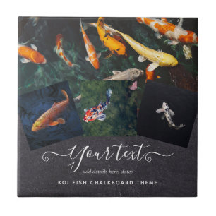Anpassningsbar KOI FISH Photo Collage Gift För man Kakelplatta